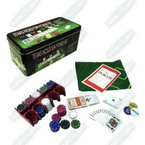 Kit Poker 200 Fichas Texas Hold'em